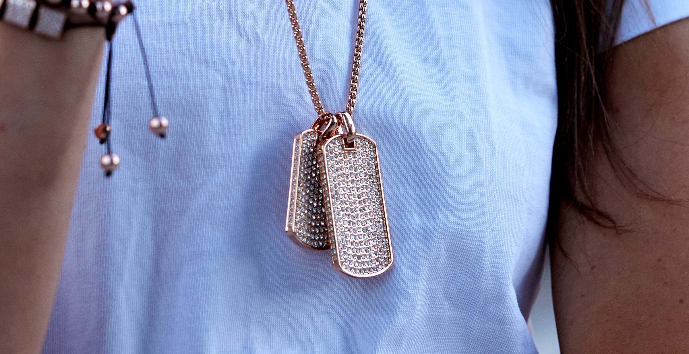 Brightness Dog Tag Pendant in Rose Gold – Glamboutique